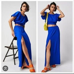 NWT Free People Blue Skirt and Top Outfit